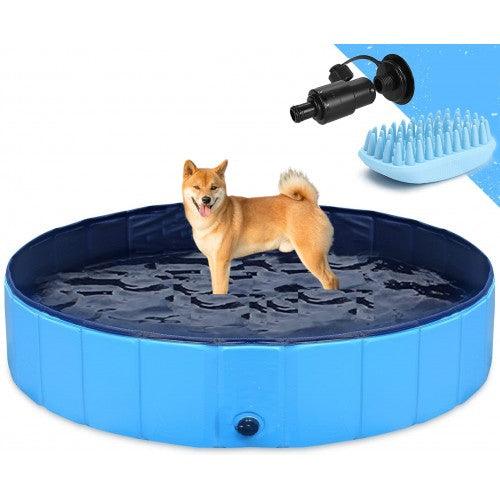 160 x 30 cm Portable Dog Kiddie Swimming Pool , PVC Foldable Non-Slip Bathtub for Small to Large Dogs Pets (Red) - Toytexx 160 x 30 cm Portable Dog Kiddie Swimming Pool , PVC Foldable Non-Slip Bathtub for Small to Large Dogs Pets (Red) - Toytexx